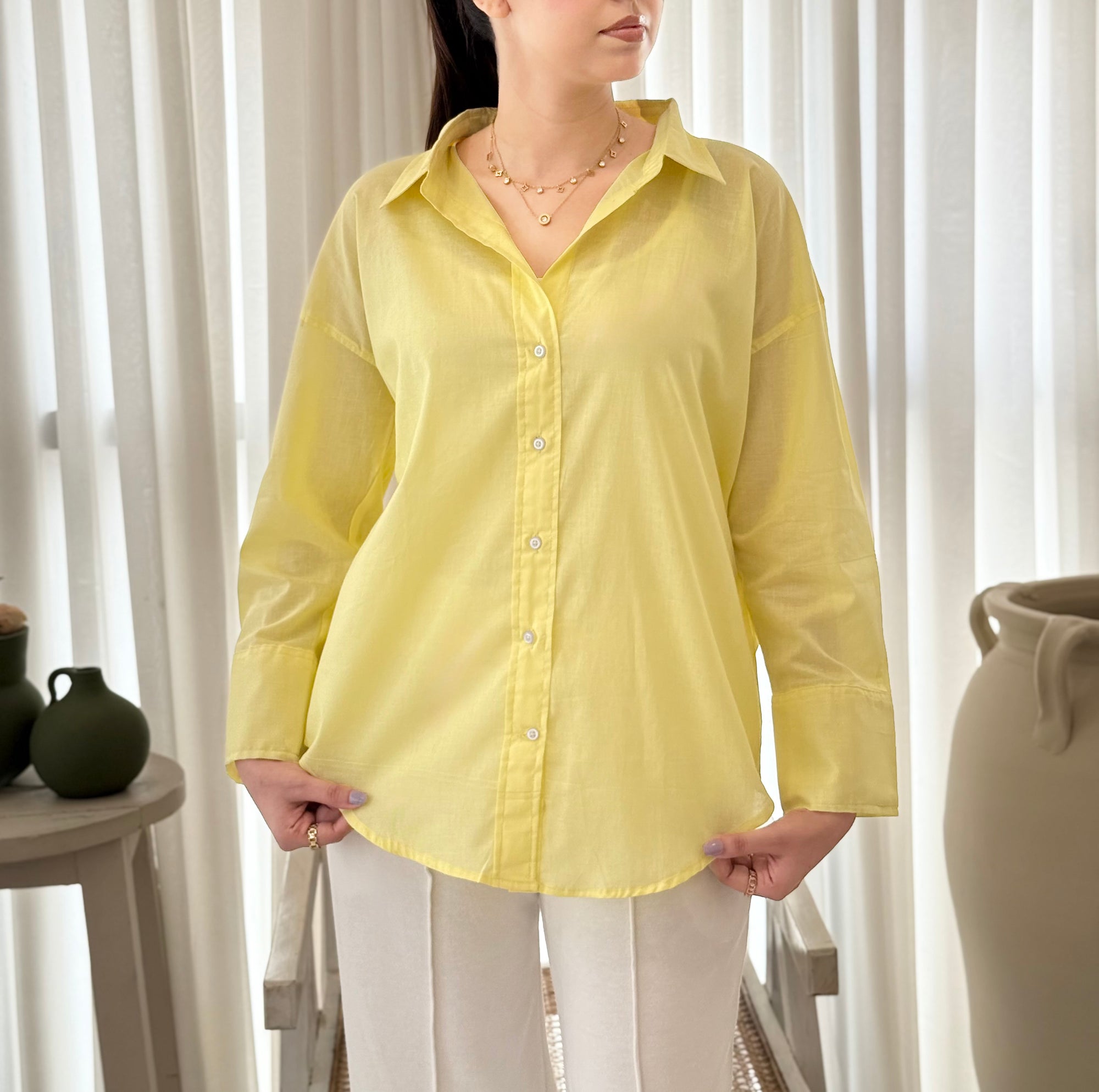 Sunlit Butter Button-Down