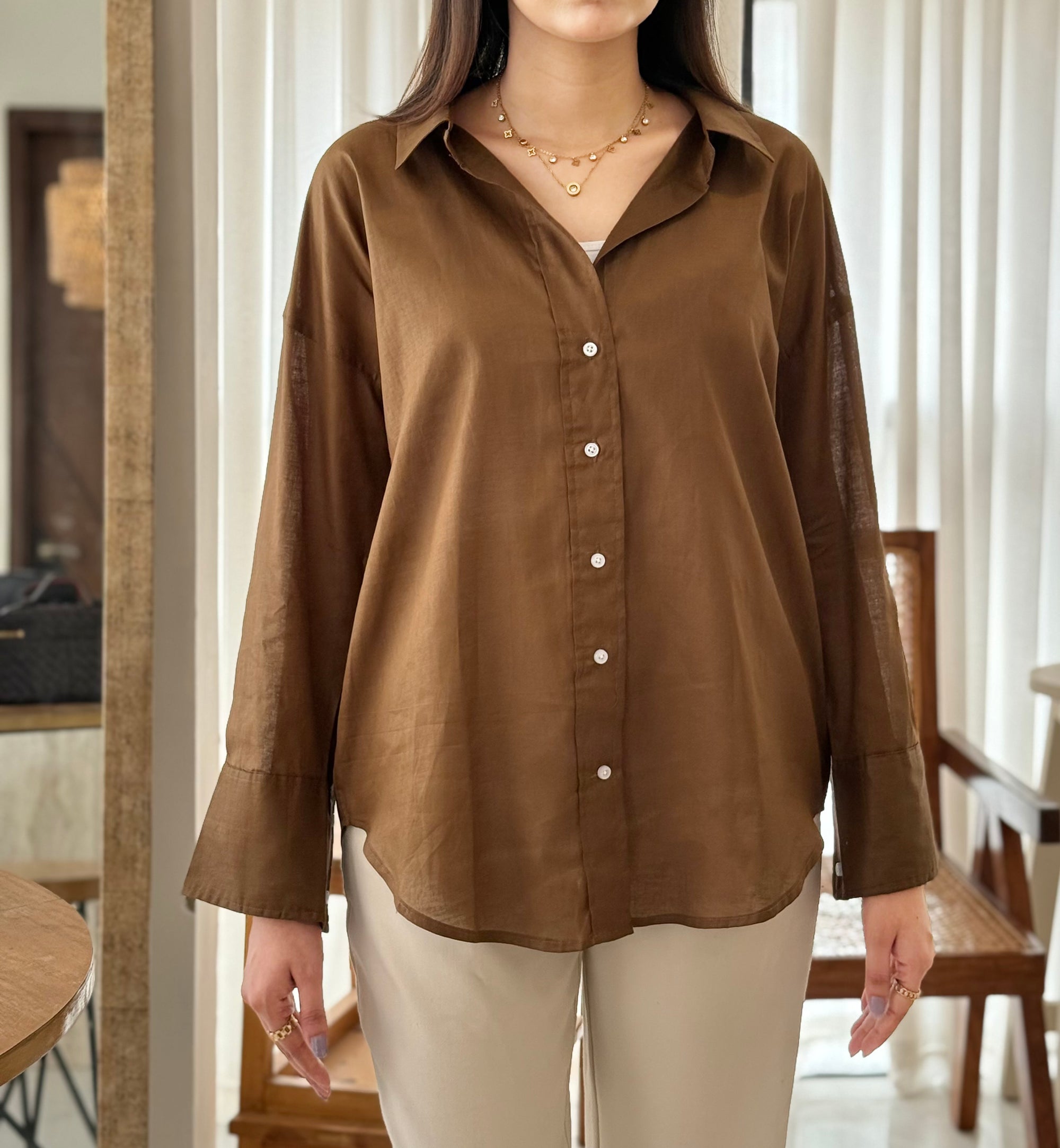Old Money Mocha Button-Down