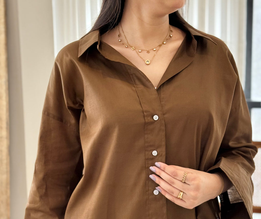 Old Money Mocha Button-Down