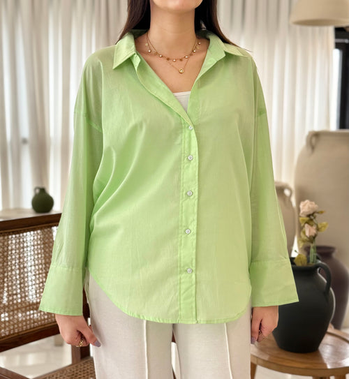 Lime Mist Button-Down