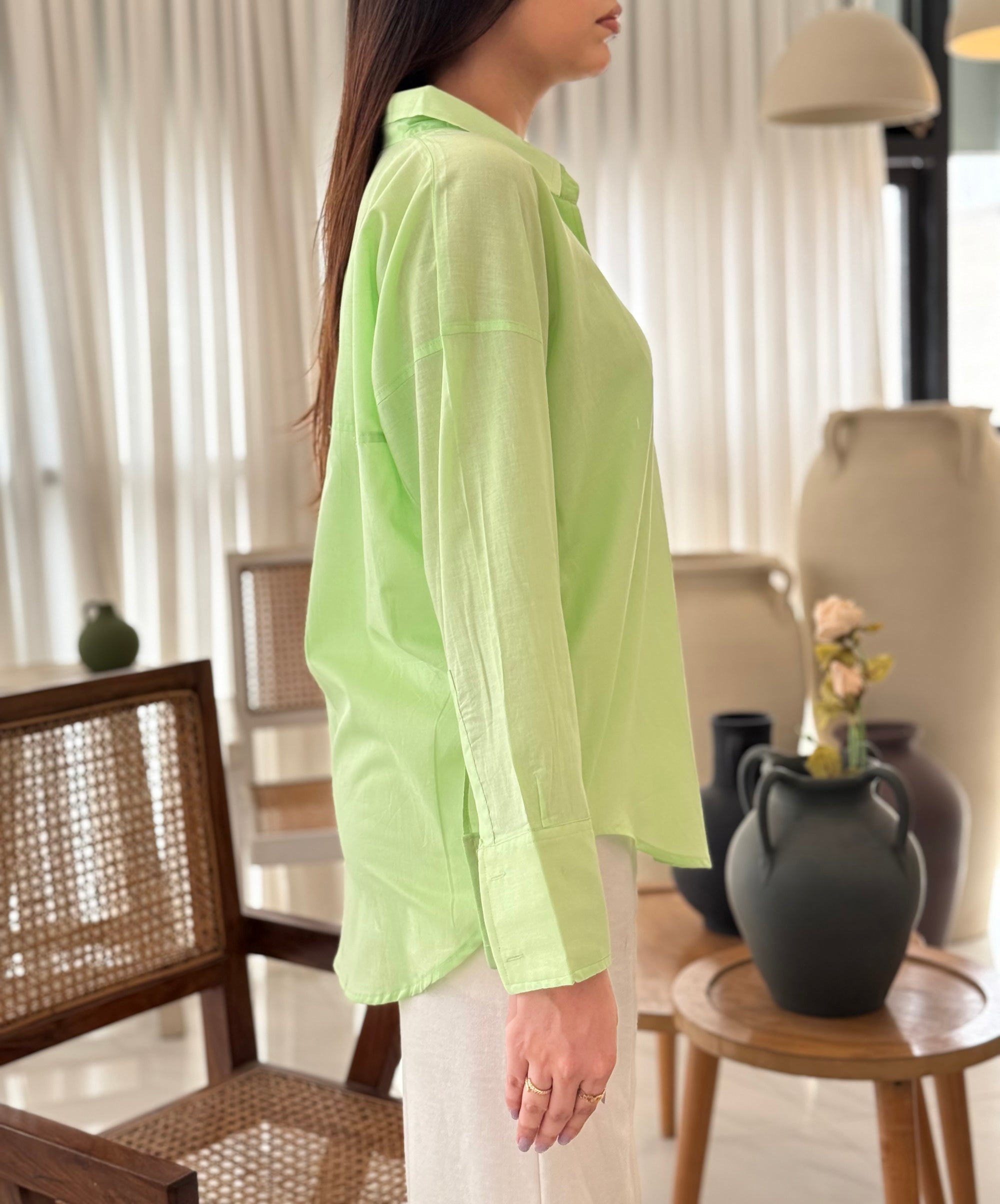 Lime Mist Button-Down