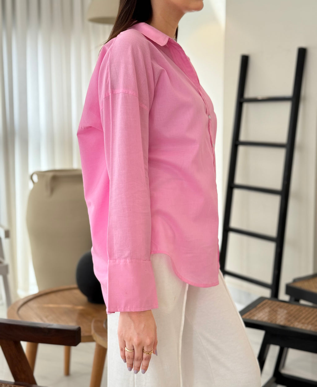 Rosé Breeze Button-Down