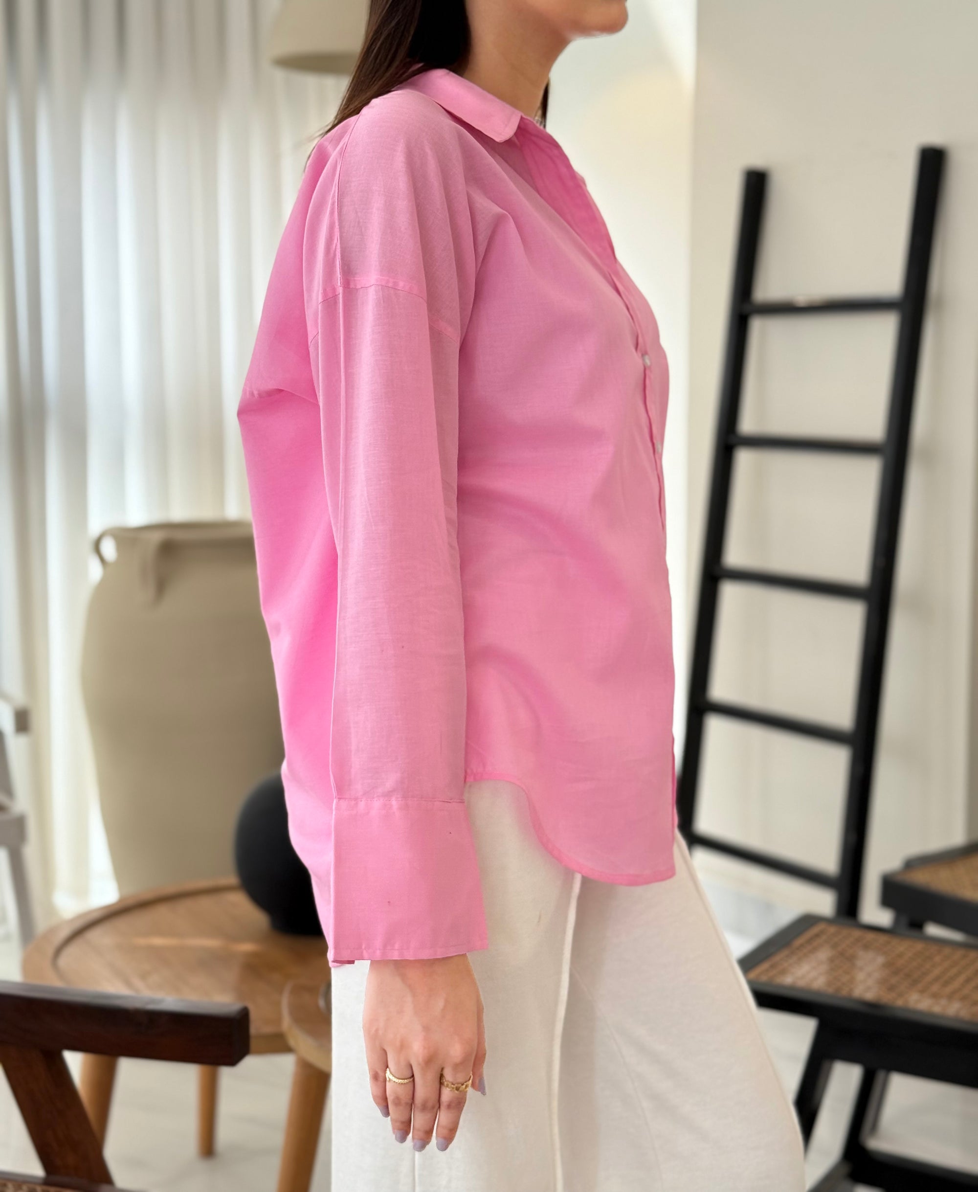 Rosé Breeze Button-Down